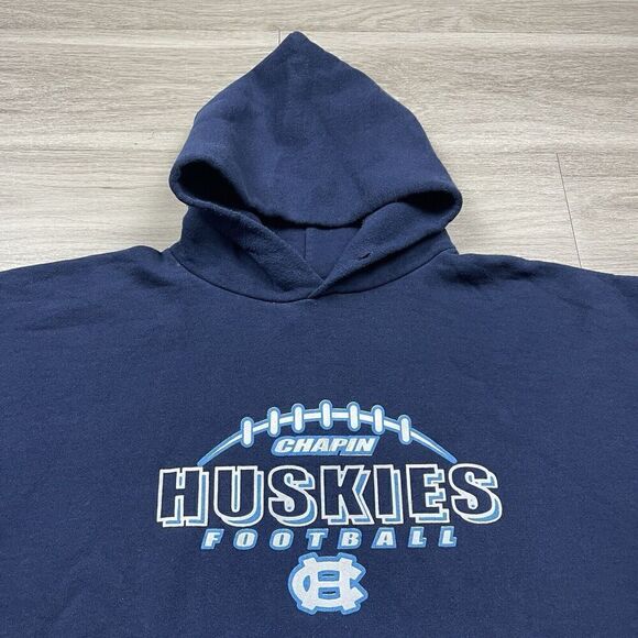 Vintage Hoodie Mens Extra Large Blue Russell Athletic Huskies 90s Fleece - Picture 2 of 11